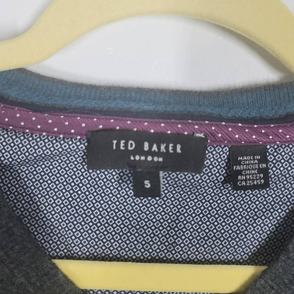 Ted Baker London Cashguy Sweater Size 5 V-Neck Long Sleeve Gray Wool Silk Blend - Picture 4 of 7